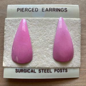 Pink 80s Teardrop Earrings